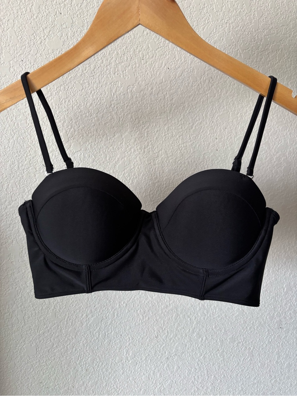 Forever 21 Women's/Juniors’ Black Bustier Longline Bikini Swim Top Size L